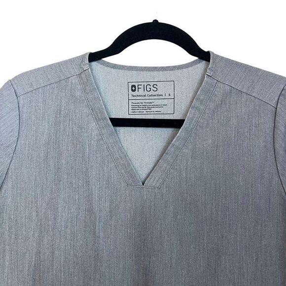 Figs Casma Three-Pocket Scrub Top Gray Sz S - Picture 4 of 8